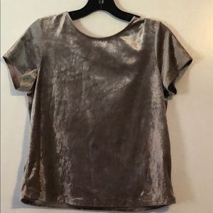 Silver velvet short sleeved shirt